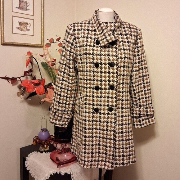 NEW Women’s Cream Brown Double-Breasted Lined Trench Coat Winter Outerwear 18 XL - Picture 1 of 10